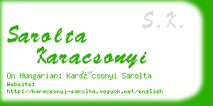 sarolta karacsonyi business card